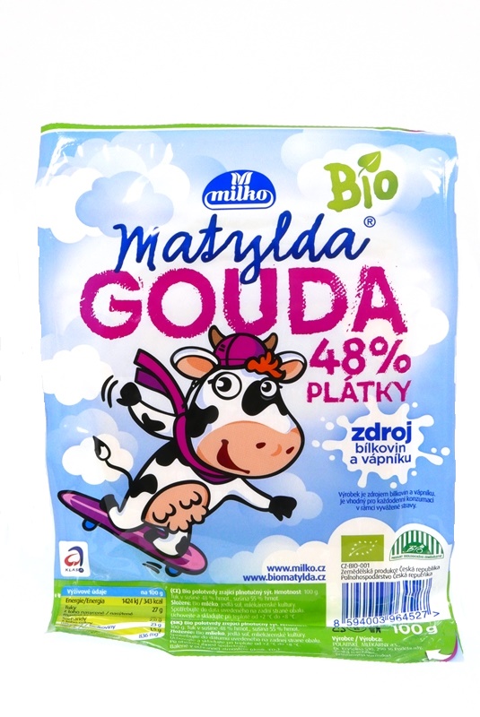 Gouda 48% plátky 100g  BIO