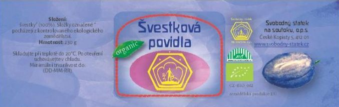 Povidla švestková 200g BIO