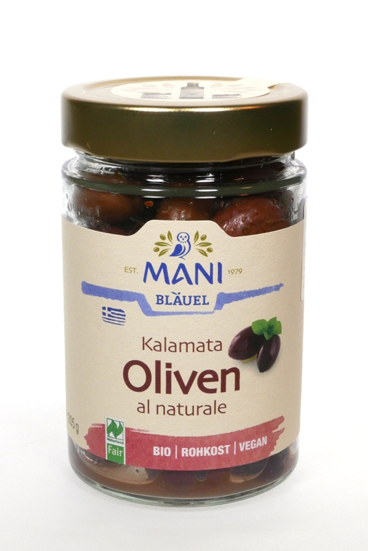 Olivy Kalamata natur s peckou 205g BIO