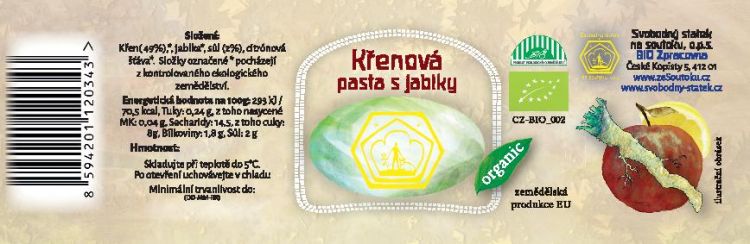 Křenová pasta s jablky 125g BIO
