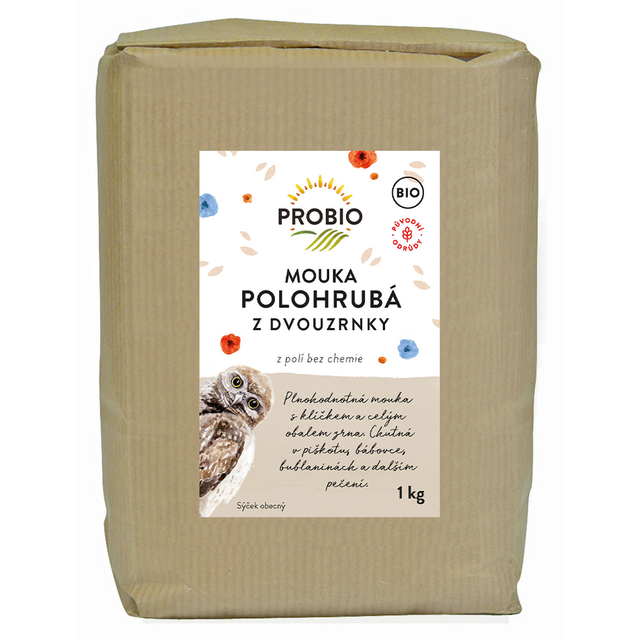Mouka polohrubá celozrnná z dvouzrnky 1kg BIO